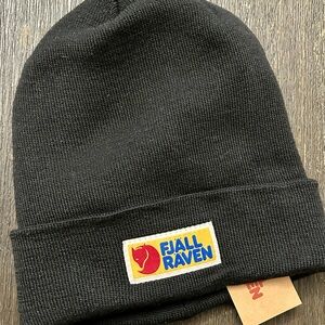 NWT Fjallraven Beanie Mens OS Black Vardag Knit Hat